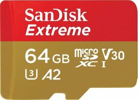 Акция на Карта памяти SanDisk 64GB microSDXC C10 UHS-I U3 R160/W60MB/s Extreme V30 от MOYO