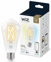 Акція на Умная лампа WiZ E27 7W (60W 806Lm) ST64 2700-6500K филаментная Wi-Fi (929003018601) від MOYO