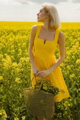Акция на Жовта ажурна сукня от Gepur
