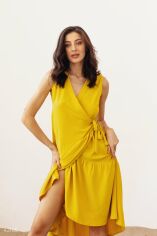 Акция на Жовта асиметрична сукня от Gepur