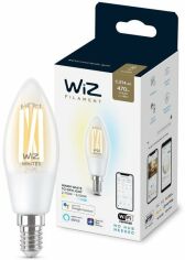 Акція на Умная лампа WiZ E14 4.9W (40W 470Lm) C35 2700-6500 филаментная Wi-Fi (929003017601) від MOYO