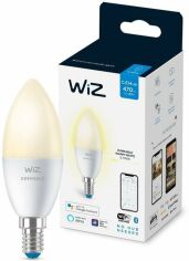 Акція на Умная лампа WiZ E14 4.9W (40W 470Lm) C37 2700K диммируемая Wi-Fi (929002448502) від MOYO