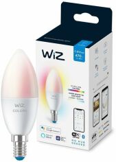Акция на Умная лампа WiZ E14 4.9W (40W 470Lm) C37  2200-6500K RGB Wi-Fi Wi-Fi (929002448802) от MOYO
