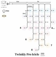 Акция на Smart LED Гирлянда Twinkly Pro Icicle AWW 250, AWG22, IP65,  прозрачный от MOYO