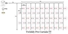Акция на Smart LED Гирлянда Twinkly Pro Curtain RGBW 250 (10 по 25), IP65, AWG22 PVC Rubber черный от MOYO