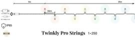 Акция на Smart LED Гирлянда Twinkly Pro Strings AWW 250, одинарная линия, IP65, AWG22 PVC, прозрачный от MOYO