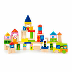 Акция на Кубики Viga Toys Город 75 элементов (50287) от Будинок іграшок