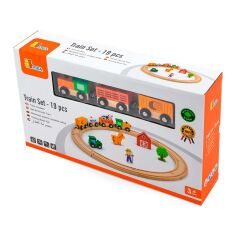Акция на Игровой набор Viga Toys Железная дорога 19 деталей (51615) от Будинок іграшок