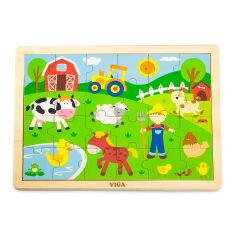 Акция на Пазл Viga Toys Ферма 24 элемента (50197) от Будинок іграшок
