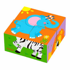 Акция на Кубики-пазлы Viga Toys Сафари (50836) от Будинок іграшок