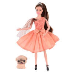 Акция на Кукла Shantou Jinxing Emily в персиковом платье с щенком (QJ099D) от Будинок іграшок
