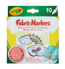 Акція на Набір фломастерів для малювання на тканині Crayola 10 шт (256353.012) від Будинок іграшок