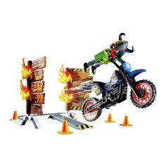 Акция на Конструктор Playmobil Stunt show Мотокрос з вогняною стіною (70553) от Будинок іграшок