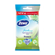 Акция на Вологі серветки Zewa Fresh to Go Protect, 10 шт от Eva