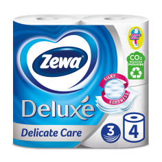 Акція на Туалетний папір Zewa Deluxe білий, 3-шаровий, 150 відривів, 4 рулони від Eva