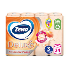 Акція на Туалетний папір Zewa Deluxe Cashmere Peach з ароматом персика, 3-шаровий, 150 відривів, 24 рулони від Eva