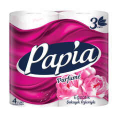 Акція на Туалетний папір Papia Parfume Exotic 3-х шаровий, 140 відривів, 4 рулони від Eva
