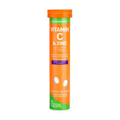 Акція на Вітамін С та цинк Holland & Barrett Vitamin C With Zinc Fizz зі смаком чорної смородини, 20 шипучих таблеток від Eva