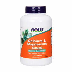 Акция на Кальцій та магній NOW foods Calcium & Magnesium With Vitamin D3 And Zink з вітаміном Д3 та цинком, 120 м'яких капсул от Eva