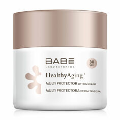Акція на Мультизахисний денний крем для обличчя BABE Laboratorios Babe Laboratorios Healthy Aging+ з DMAE SPF 30 з ефектом ліфтингу, 50 мл від Eva