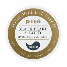 Акція на Гідрогелеві патчі для шкіри навколо очей Petitfee & Koelf Black Pearl & Gold Hydrogel Eye Patch із золотом та чорними перлами, 60 шт від Eva