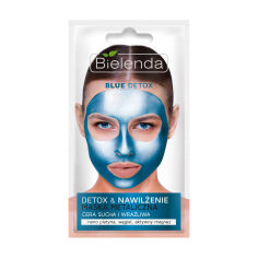 Акція на Очищувальна маска для обличчя Bielenda Blue Detox Металева для сухої та чутливої шкіри, 8 г від Eva