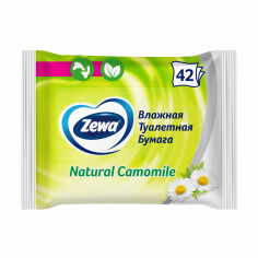 Акция на Вологий туалетний папір Zewa з ароматом ромашки, 1-шаровий, 42 шт от Eva