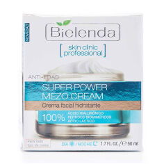 Акція на Зволожувальний крем для обличчя Bielenda Skin Clinic Рrofessional Super Power Mezo Cream, 50 мл від Eva
