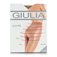 Акція на Моделювальні колготки жіночі Giulia Slim з підтягувальними шортиками, 40 DEN, Nero, розмір 5 від Eva