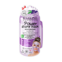 Акція на Зволожувальна біомаска для обличчя Eveline Cosmetics Power Shake Mask  з пробіотиками, 10 мл від Eva