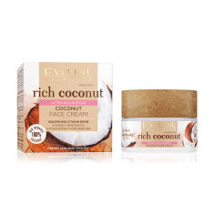 Акция на Ультраживильний крем для обличчя Eveline Cosmetics Rich Coconut Face Cream, 50 мл от Eva