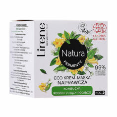Акція на Нічна еко-маска для обличчя Lirene Natura Fermenty Eco Night Cream-Mask відновлювальна, для всіх типів шкіри, 50 мл від Eva