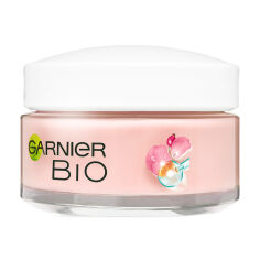 Акція на Живильний крем для обличчя Garnier Bio Rosy Glow 3 in 1 Youth Cream з олією шипшини, 50 мл від Eva