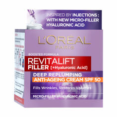 Акція на Денний крем-догляд для обличчя L'Oreal Paris Revitalift Filler (HA) Deep Replumping Anti-Ageing Cream, SPF 50, 50 мл від Eva