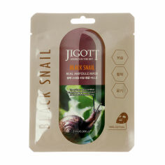 Акція на Тканинна маска для обличчя Jigott Snail Real Ampoule Mask з екстрактом муцину равлика, 27 мл від Eva