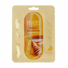 Акция на Тканинна маска для обличчя Jigott Honey Real Ampoule Mask з екстрактом меду, 27 мл от Eva