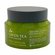 Акция на Зволожувальний крем для обличчя Bonibelle Green Tea Fresh Moisture Control Cream з екстрактом зеленого чаю, 80 мл от Eva