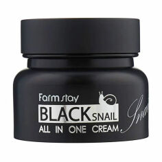 Акція на Багатофункціональний крем для обличчя FarmStay All-In-One Black Snail Cream з муцином чорного равлика, 100 мл від Eva