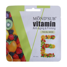 Акція на Тканинна маска для обличчя Mond'Sub Vitamin E Anti-aging & Firming Facial Mask Антивікова, 25 мл від Eva
