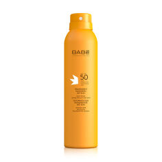 Акція на Сонцезахисний спрей для тіла BABE Laboratorios Transparent Sunscreen Wet Skin SPF 50 з матувальним ефектом, 200 мл від Eva