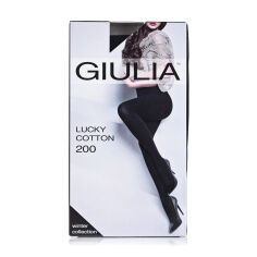 Акція на Колготки жіночі Giulia Lucky Cotton 200 DEN, Nero, розмір 5 від Eva