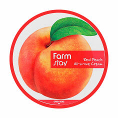 Акція на Універсальний крем для обличчя та тіла FarmStay Real Peach All-In-One Cream з екстрактом персика, 300 мл від Eva