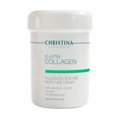 Акція на Зволожувальний крем для обличчя Christina Elastin Collagen Placental Enzyme Moisture Cream with Vitamins A, E & HA, для жирної шкіри, 250 мл від Eva