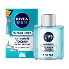 Акція на Чоловічий активний лосьйон після гоління NIVEA Чиста шкіра, для проблемної шкіри, 100 мл від Eva