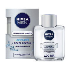 Акція на Чоловічий лосьйон після гоління NIVEA MEN Срібний захист, з антибактеріальним ефектом, 100 мл від Eva