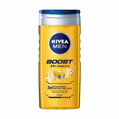 Акція на Гель для душу NIVEA MEN Boost 3 в 1 для тіла, обличчя та волосся, 250 мл від Eva