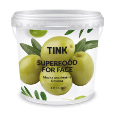 Акція на Альгінатна маска для обличчя Tink SuperFood For Face Alginate Mask Оливка, з ефектом детоксу, 15 г від Eva