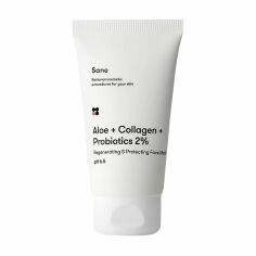 Акція на Маска для обличчя Sane Aloe + Collagen + Probiotics 2% Regenerating Protecting Face Mask, 75 мл від Eva