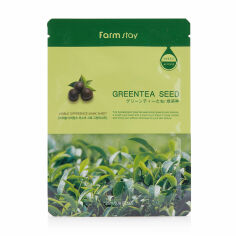 Акция на Тканинна маска для обличчя FarmStay Visible Difference Mask Sheet Greentea Seed з екстрактом насіння зеленого чаю, 23 мл от Eva