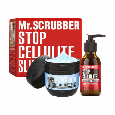 Акція на Антицелюлітний набір Mr.Scrubber Stop Cellulite Cold (антицелюлітна масажна олія, 100 мл + холодне антицелюлітне обгортання для тіла, 250 г ) від Eva